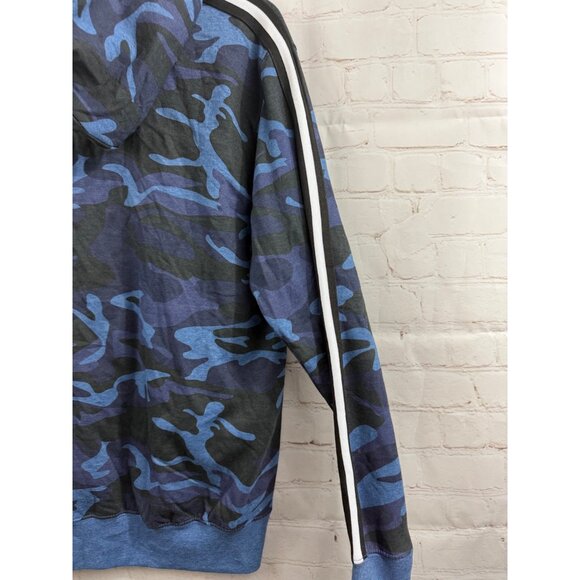 Pop Surf Baltimore Hoodie Mens Size Medium Blue Black Camo Race Stripe Sleeve - Picture 7 of 10